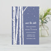 Save The Date Birch Tree and Snow Enregistrer la date (Debout devant)