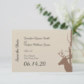 Save The Date Birch Trees rustiques et mariage des cerfs Sauvez  (Debout devant)