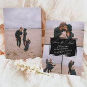 Save The Date Black 4 photos collage enregistrer la date mariage