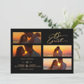 Save The Date Black 4 Photos Collage Soyez notre Mariage de devi (Debout devant)