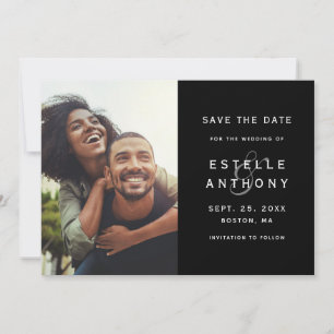 Save The Date Black   Ampersand Wedding Enregistrer la date Cart