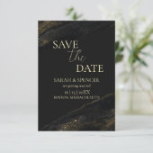 Save The Date Black and Sparkly Gold Enregistrer la date (Debout devant)