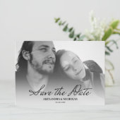 Save The Date Black And White Elegant Photo Moderne Enregistrer (Debout devant)