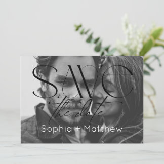 Save The Date  Black and White Wedding Photo