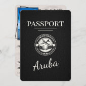 Save The Date Black Aruba Passport Enregistrer La Date (Devant / Derrière)