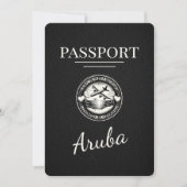 Save The Date Black Aruba Passport Enregistrer La Date (Devant)