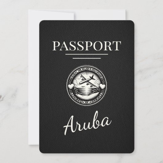 Save The Date Black Aruba Passport Enregistrer La Date (Devant)