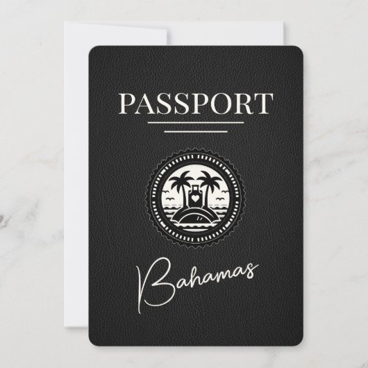 Save The Date Black Bahamas Passport Enregistrer La Date (Devant)
