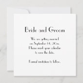 Save The Date Black Bow Cravate perles blanches mariage Enregist (Dos)