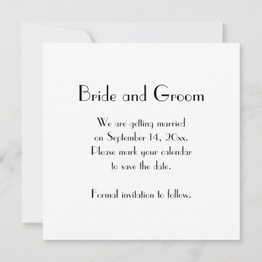 Save The Date Black Bow Cravate perles blanches mariage Enregist (Dos)