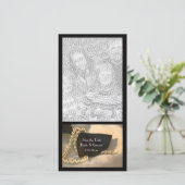 Save The Date Black Bow Cravate perles blanches mariage Enregist (Debout devant)