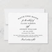 Save The Date Black Calligraphy Script Mariage Photo Collage (Dos)