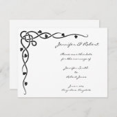Save The Date Black Celtic Knot Corner Vine Enregistrer la date (Devant / Derrière)