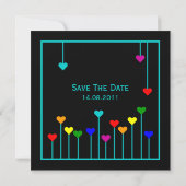 Save The Date Black Civil Partnership Heart Enregistrer la date (Dos)