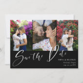 Save The Date Black Double face Photos Mariage Enregistrer la da (Devant)