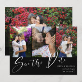 Save The Date Black Double face Photos Mariage Enregistrer la da (Devant / Derrière)