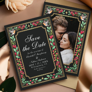 Save The Date Black Enchanter Botanical Garden Wedding Photo