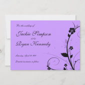 Save The Date Black Enregistrer l'Invitation de date Floral Purp (Devant)