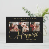 Save The Date Black Exquisite Sophisticated Wedding Xmas 3Photos (Debout devant)