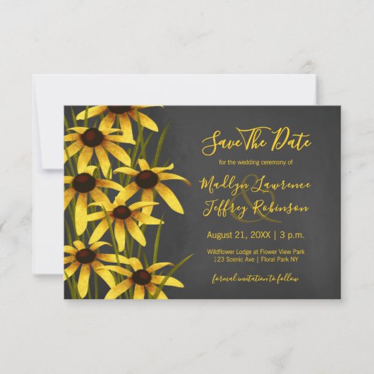 Save The Date Black Eyed Susan mariage (Devant)