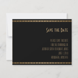 Save The Date Black Gold Art Deco Peacock Wedding Enregistrer la