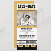 Save The Date Black Gold Football Billet mariage Enregistrer la  (Devant / Derrière)