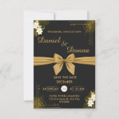 Save The Date Black & Gold Moderne et élégante célébration de ma (Devant)