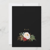 Save The Date Black Gold Romantic Floral Wedding Enregistrer La  (Dos)