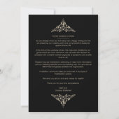Save The Date Black Golden Chic Lace Romantic Couple Wedding (Dos)