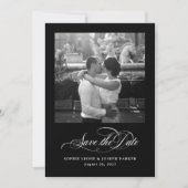 Save The Date Black | Italien Elegance Two Photo QR Code (Devant)