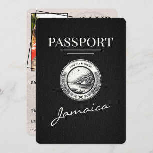 Save The Date Black Jamaica Passport Enregistrer La Date