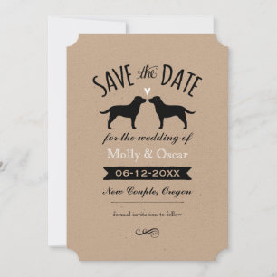 Save The Date Black Labrador Retrievers Wedding Enregistrer la d