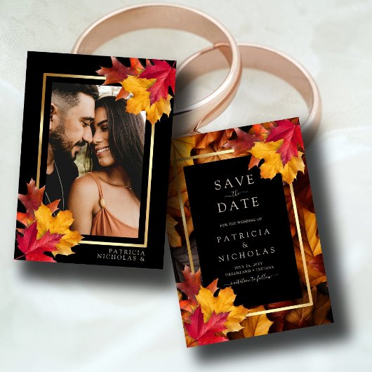 Save The Date Black Magic rencontre Rustic Golden Autumn Mariage