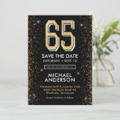 Save The Date Black moderne 65e anniversaire (Debout devant)