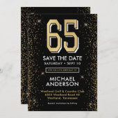 Save The Date Black moderne 65e anniversaire (Devant / Derrière)