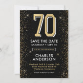 Save The Date Black moderne 70e anniversaire (Devant)