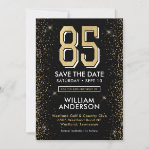 Save The Date Black moderne 85e anniversaire