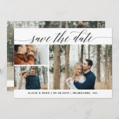 Save The Date Black multiple photos enregistrer la date (Devant / Derrière)