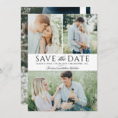 Save The Date Black multiple photos enregistrer la date (Devant / Derrière)