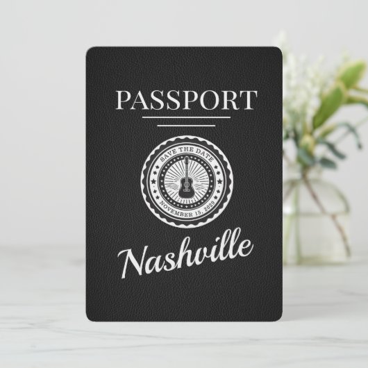 Save The Date Black Nashville Passport Enregistrer La Date (Debout devant)