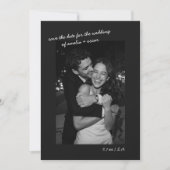 Save The Date Black Photo Minimalist Modern Wedding Dark Script (Devant)