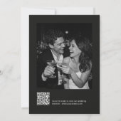 Save The Date Black Photo Minimalist Modern Wedding Dark Script (Dos)