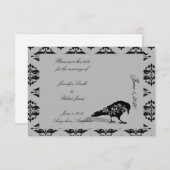 Save The Date Black Raven cadre gothique Mariage Enregistrer la  (Devant / Derrière)