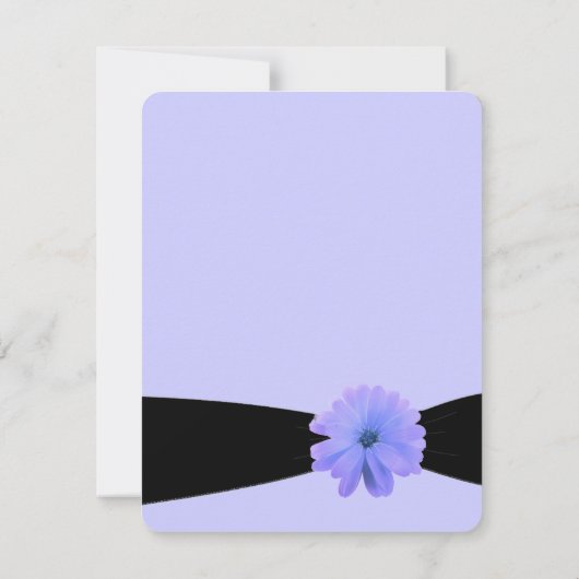 Save The Date Black Ribbon Purple Flower Enregistrer la date (Dos)