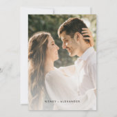 Save The Date Black Simple Modern Script Photo Enregistrer La Da (Dos)