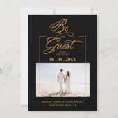 Save The Date Black Sophisticated Minimal Photo Elegant Script (Devant)
