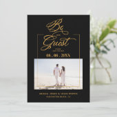 Save The Date Black Sophisticated Minimal Photo Elegant Script (Debout devant)