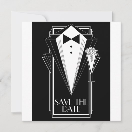 Save The Date Black Tie Champagne (Devant)
