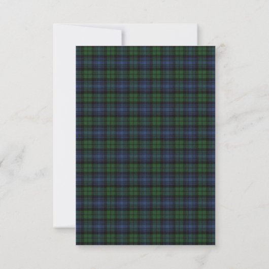 Save The Date Black Watch Tartan Ancien Avec Cadre Or (Dos)