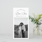 Save The Date Black & White Bookmark Modern QR Code Photo (Debout devant)